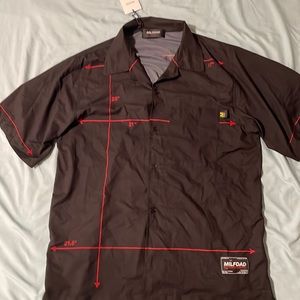 Diagram Button Shirt - Black / Red MILFDAD